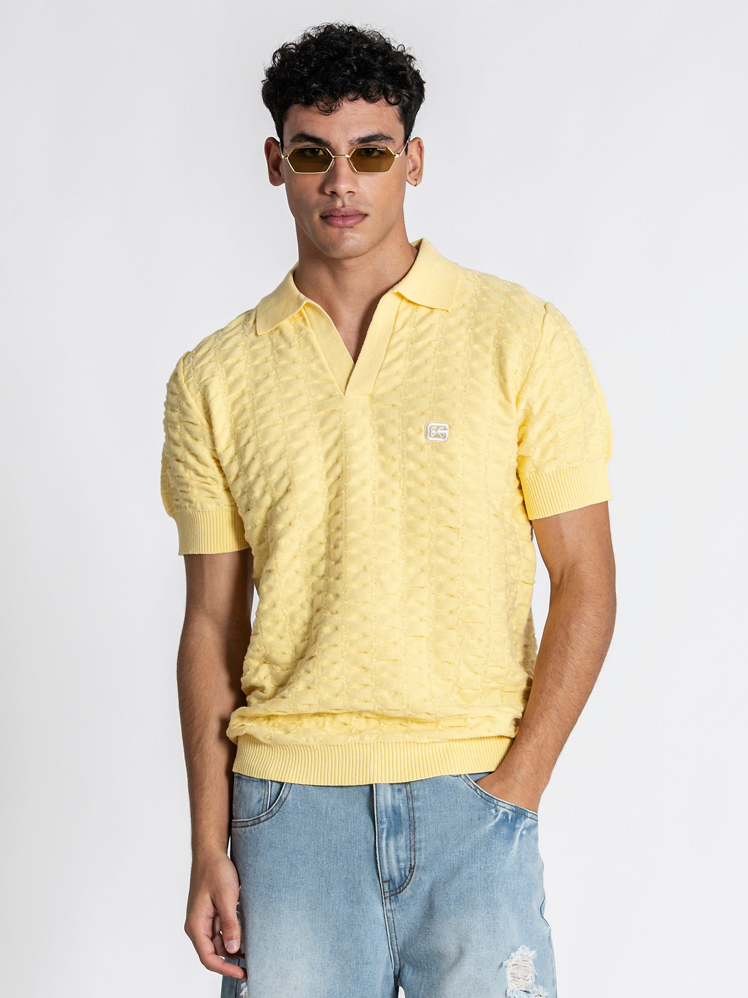Yellow GK Knit Polo