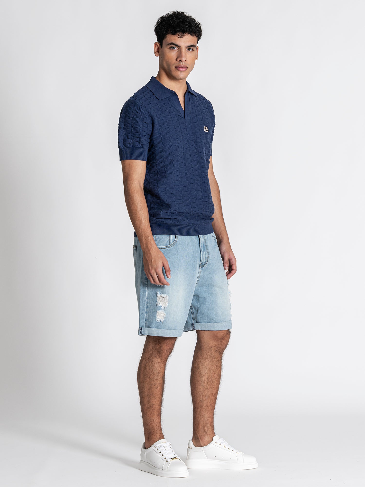 Navy Blue GK Knit Polo