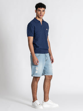 Navy Blue GK Knit Polo