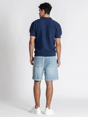 Navy Blue GK Knit Polo