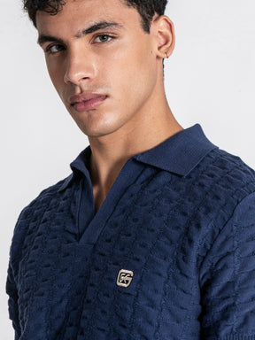 Navy Blue GK Knit Polo