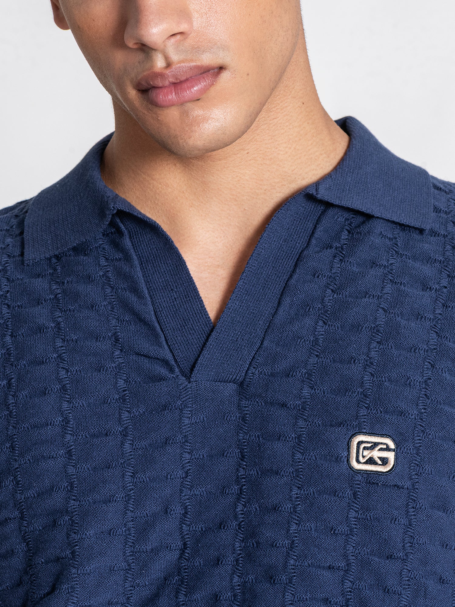 Navy Blue GK Knit Polo