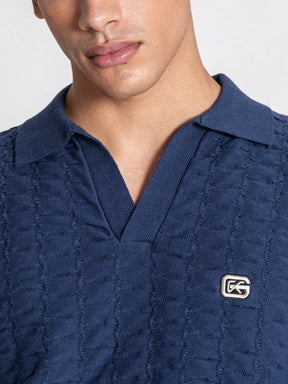 Navy Blue GK Knit Polo