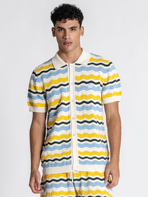 Multicolor Wave Knit Set