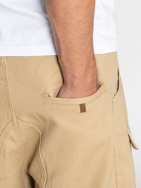 Beige Utility Cargo Shorts