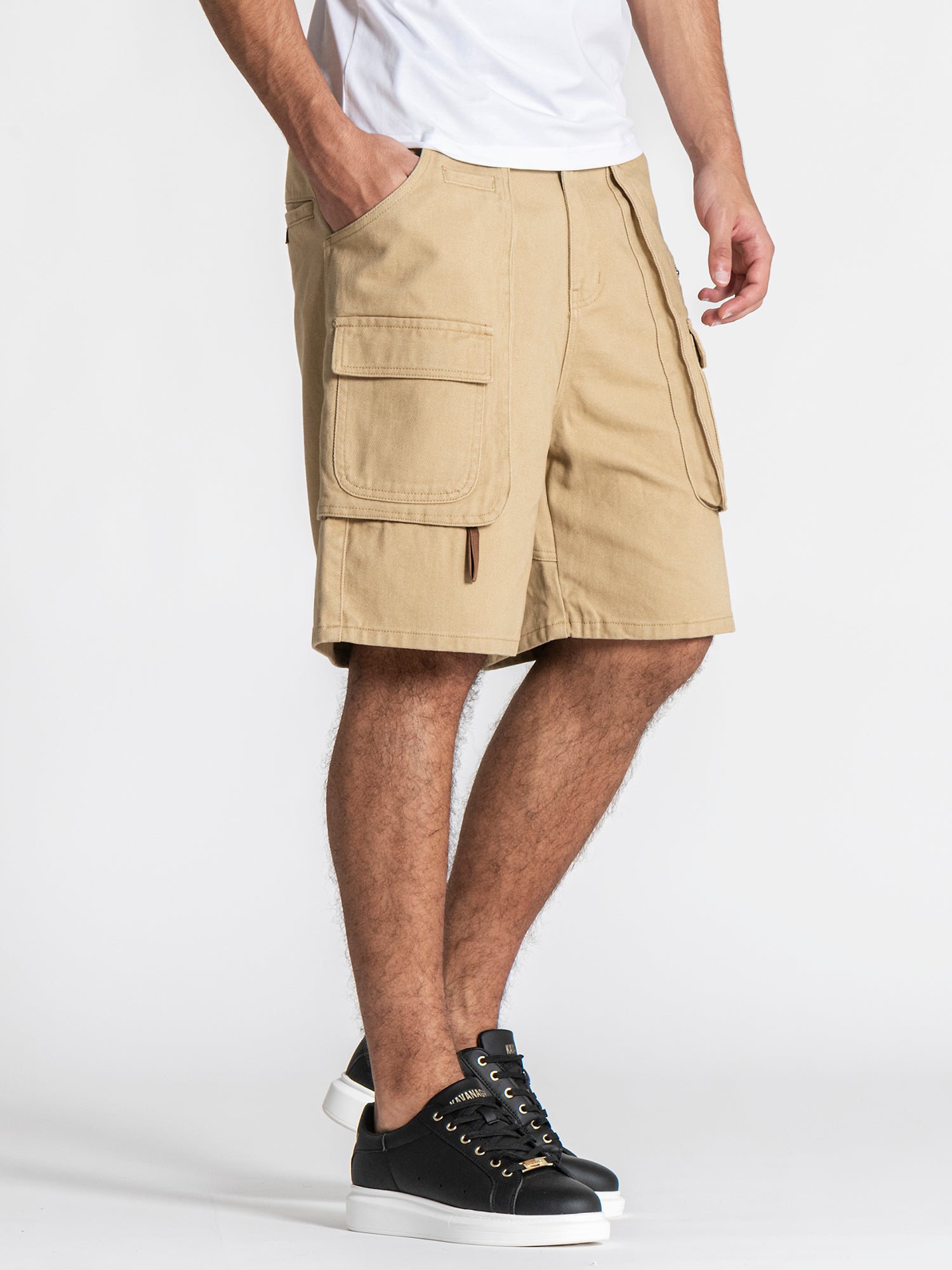 Beige Utility Cargo Shorts