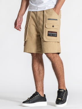 Beige Utility Cargo Shorts