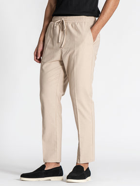 Beige GG Linen Pants