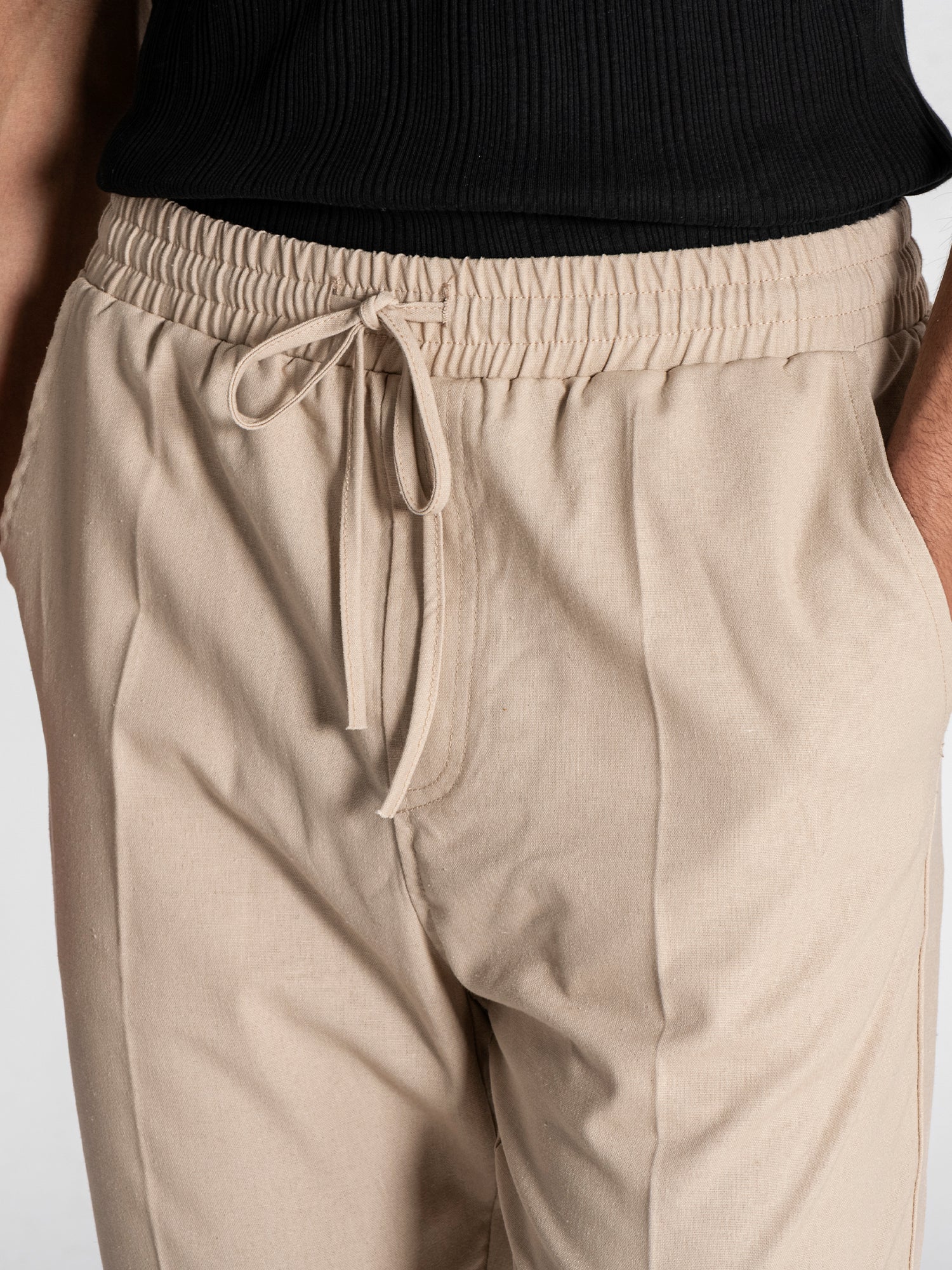 Beige GG Linen Pants