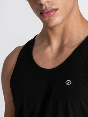 Black Essence Ribbed Tanktop