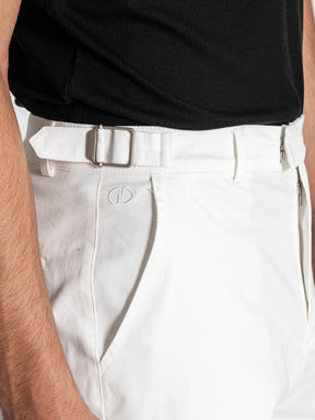 White Lock Chino Shorts