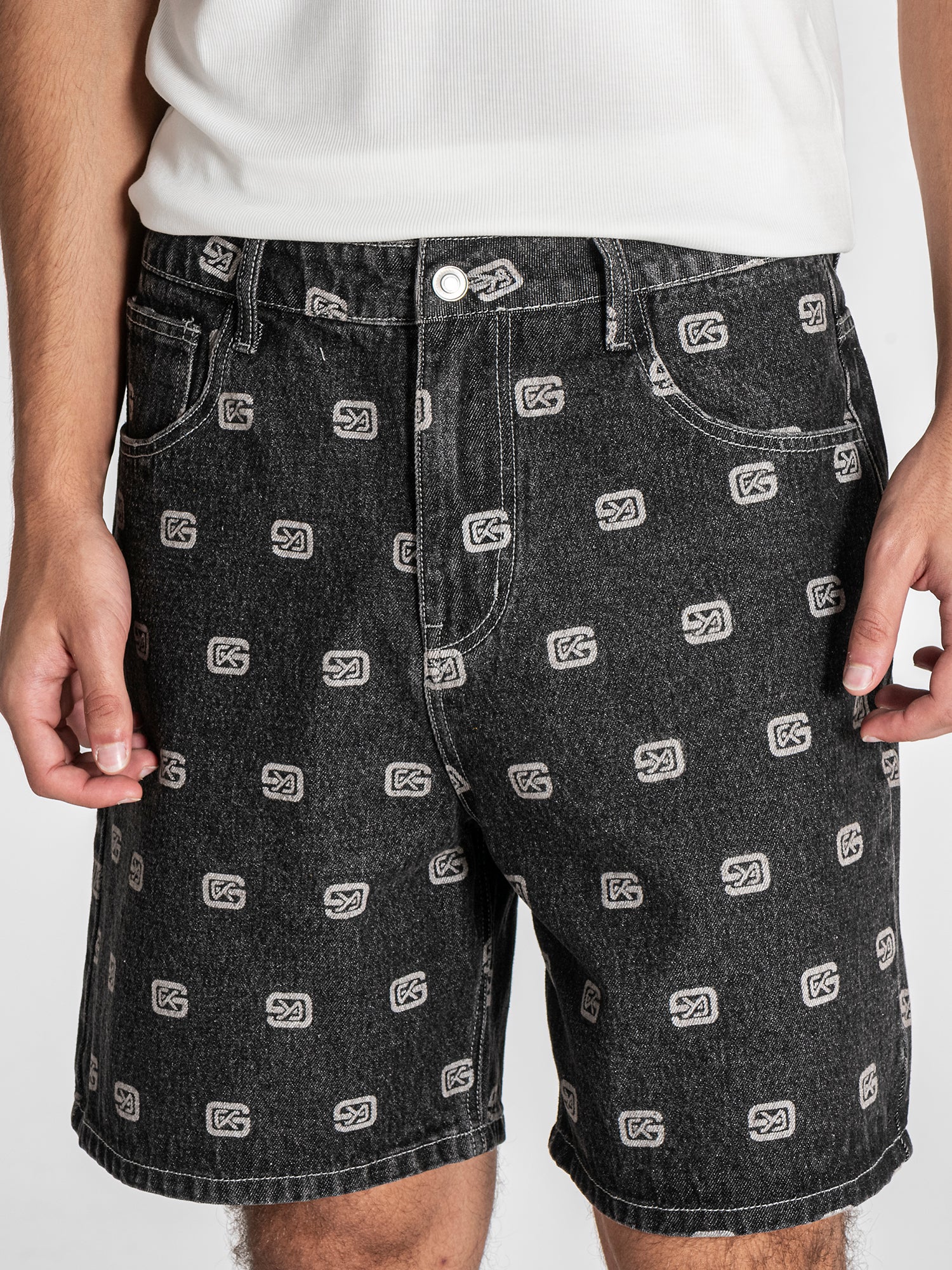 Grey GK Denim Shorts