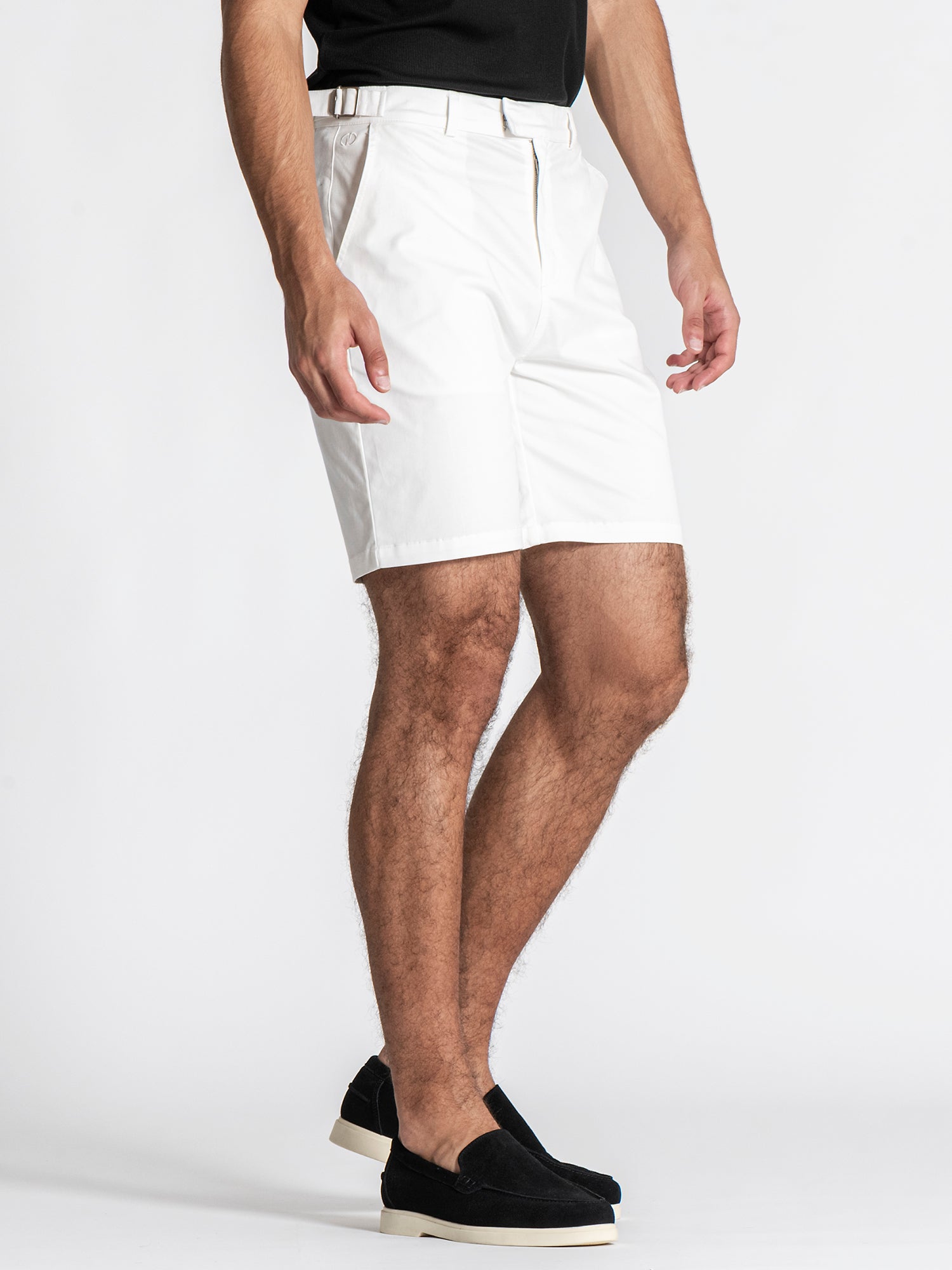 White Lock Chino Shorts