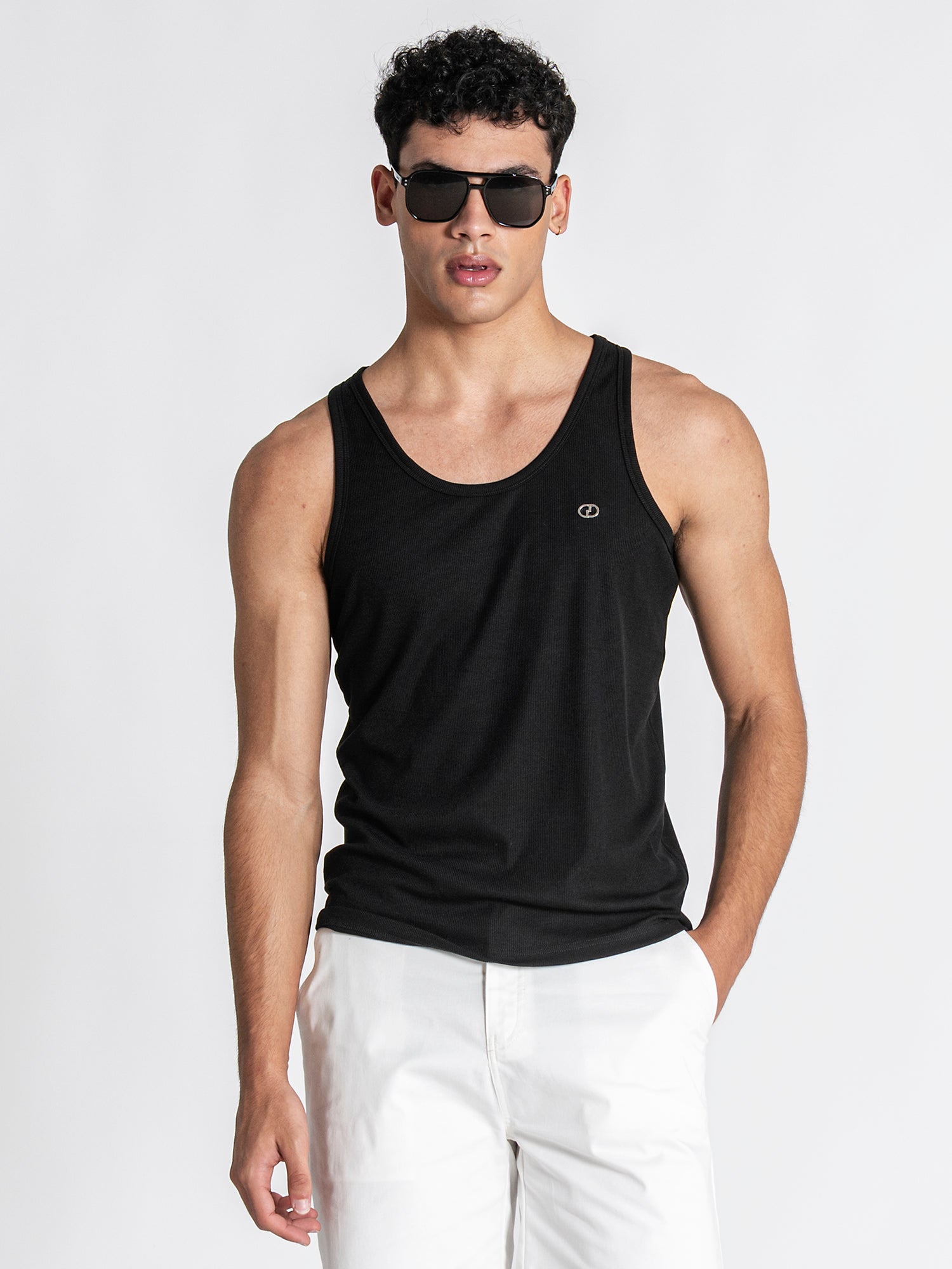 Black Essence Ribbed Tanktop