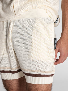 White Striped Knit Set