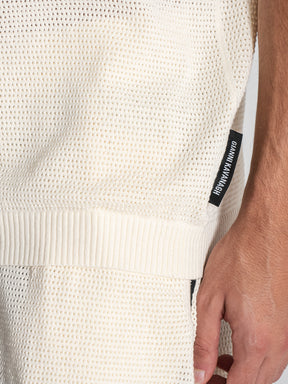 White Striped Knit Set