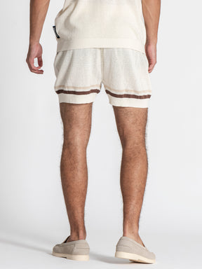 White Striped Knit Set