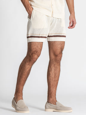 White Striped Knit Set