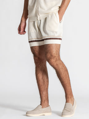 White Striped Knit Set