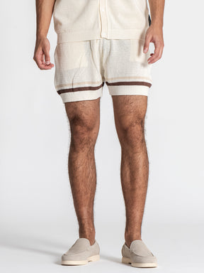 White Striped Knit Set