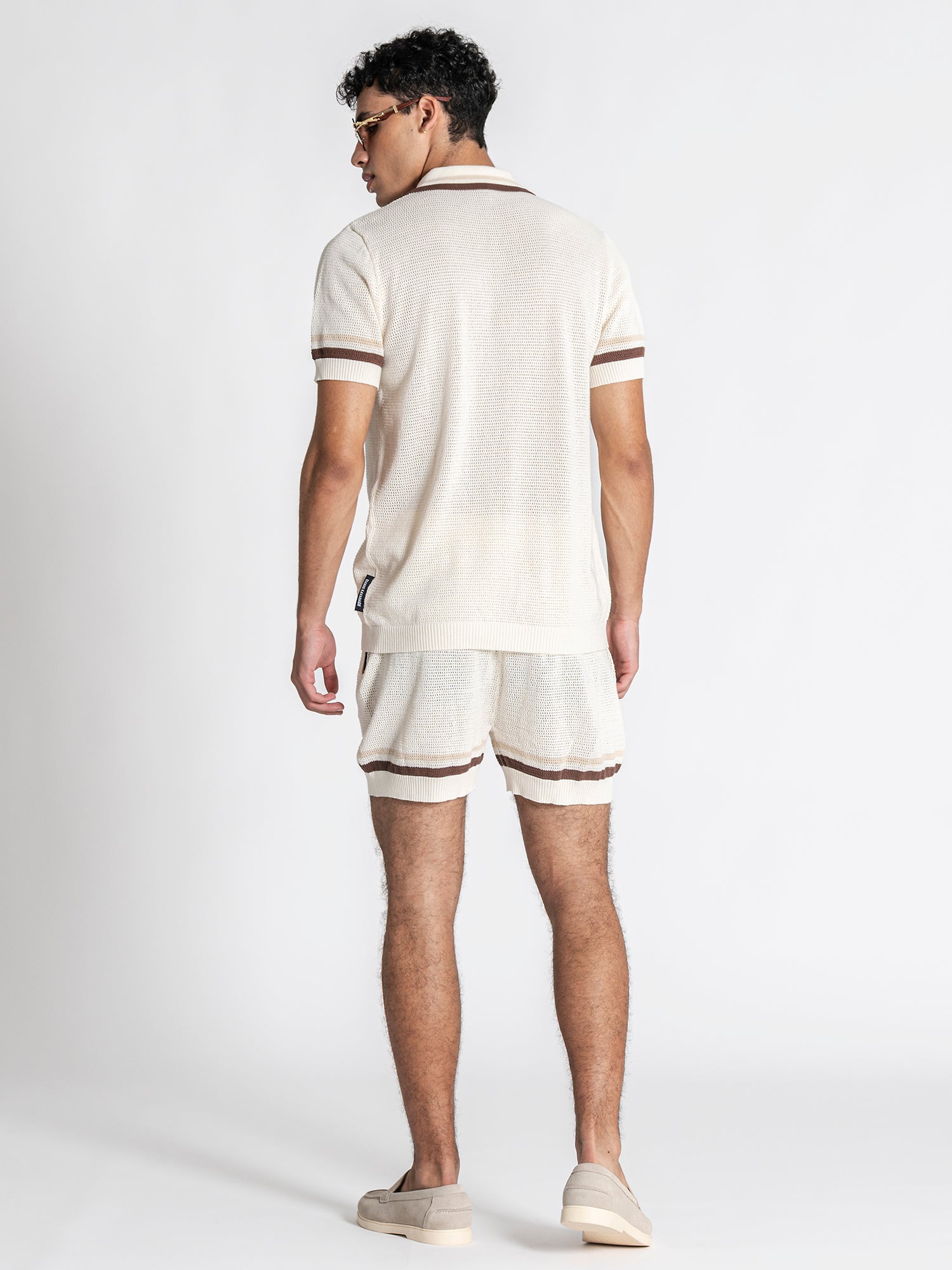 White Striped Knit Set