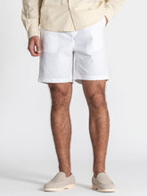 White GG Linen Shorts