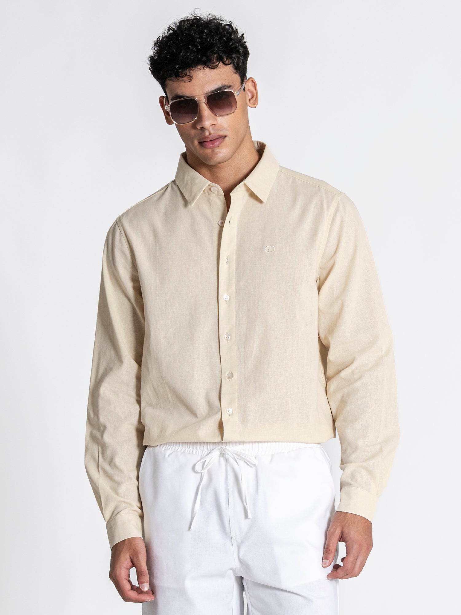 Beige GG Linen Shirt