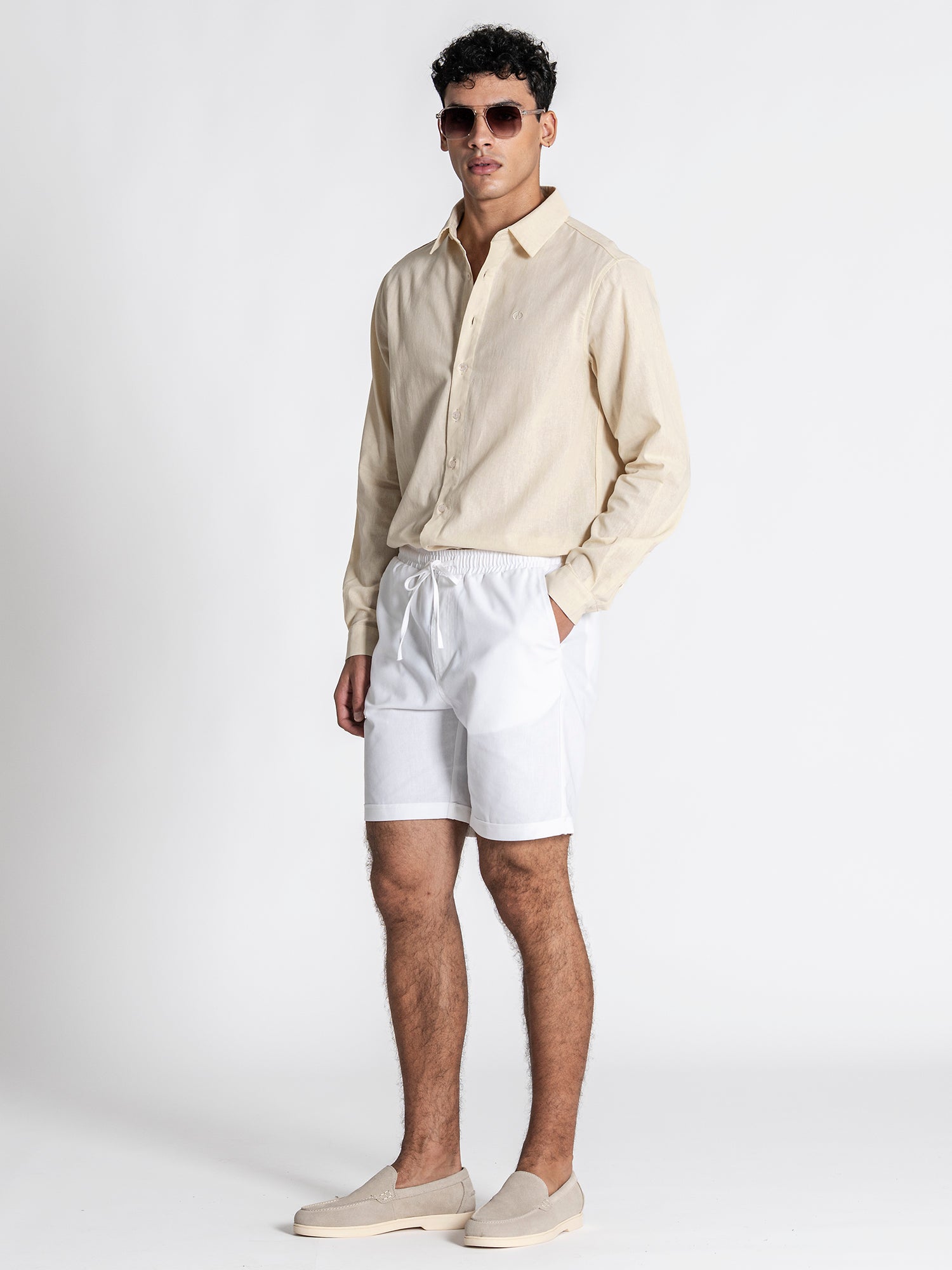 Beige GG Linen Shirt