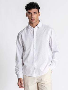 White GG Linen Shirt