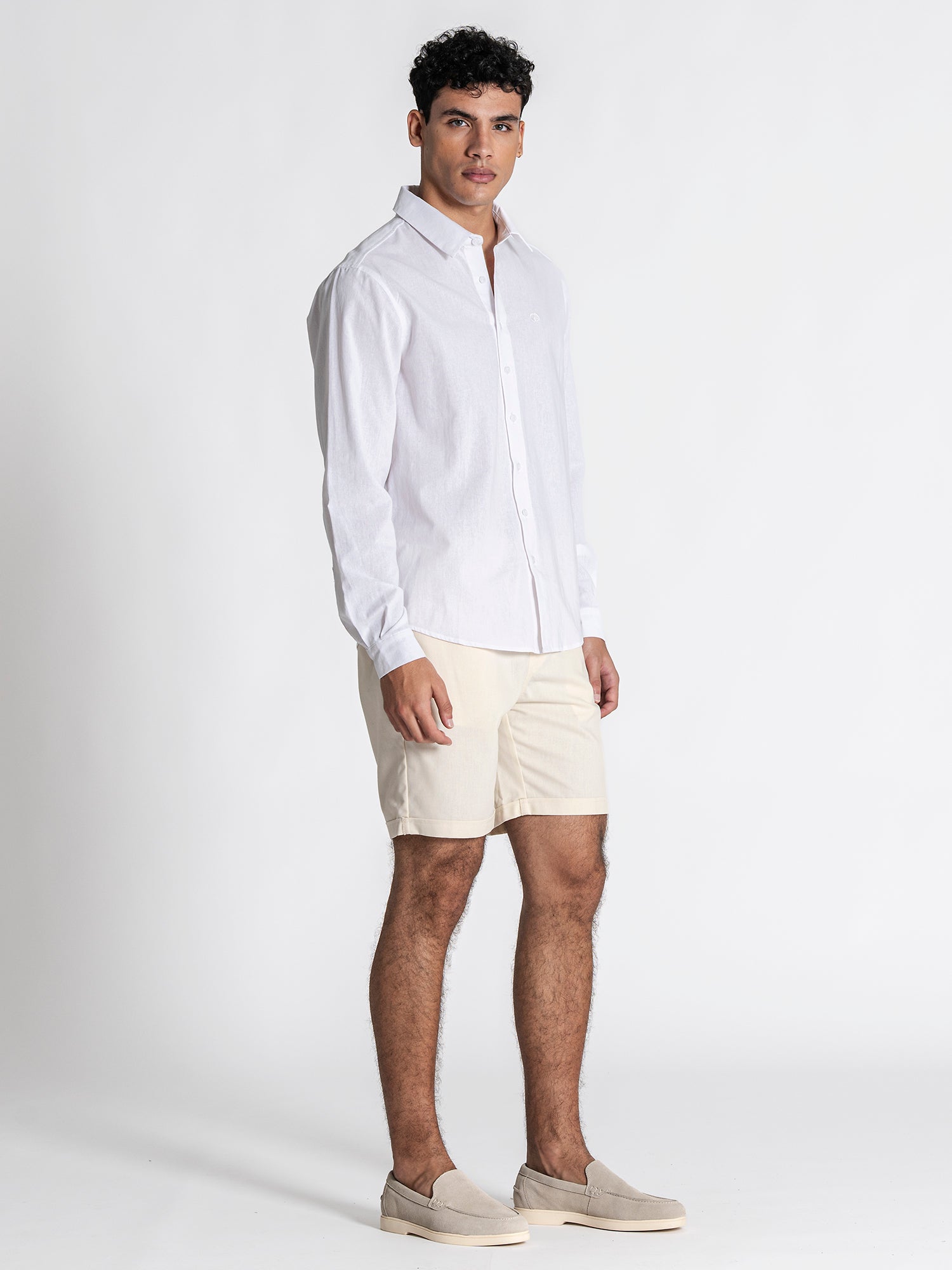 White GG Linen Shirt