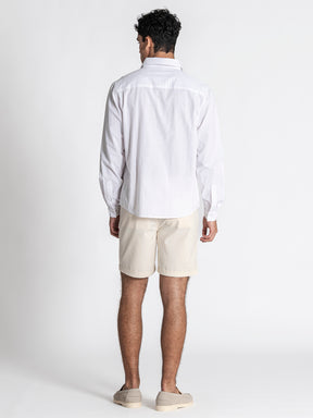 White GG Linen Shirt