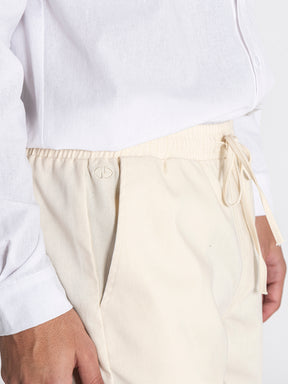 Beige GG Linen Shorts