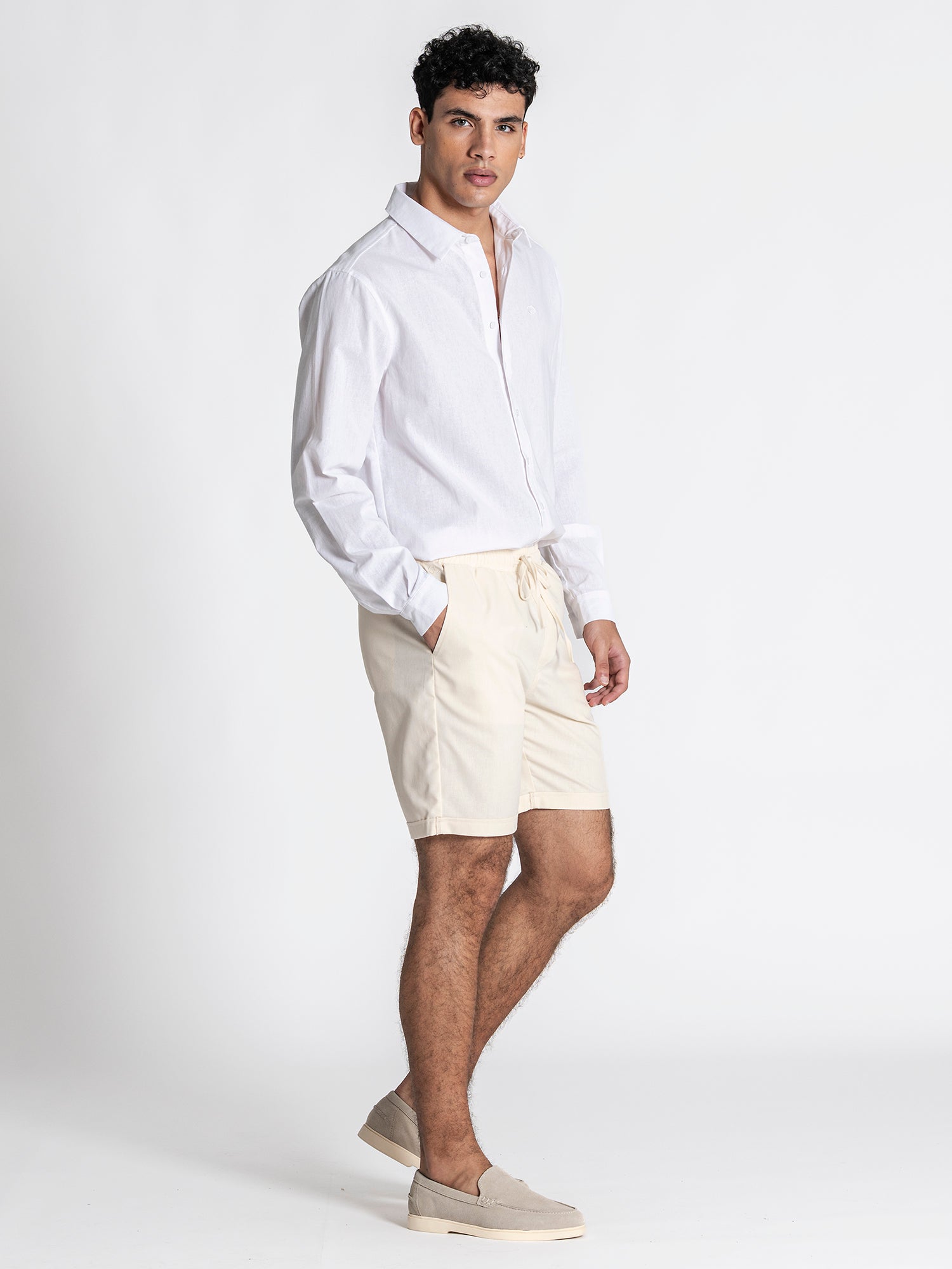 White GG Linen Shirt