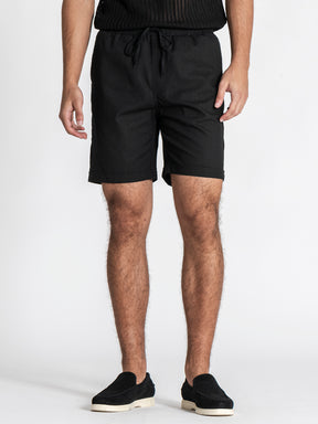 Black GG Linen Shorts