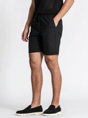Black GG Linen Shorts