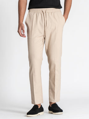 Beige GG Linen Pants