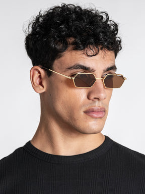 Orange Geometric Sunglasses