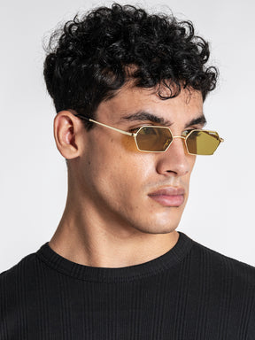 Green Geometric Sunglasses