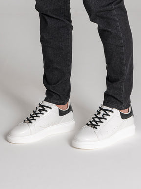 White Elevated Block Sneakers