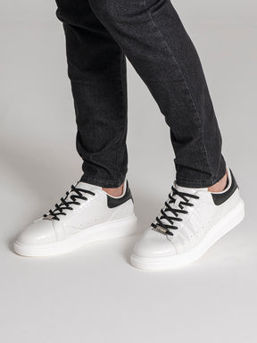 White Elevated Block Sneakers