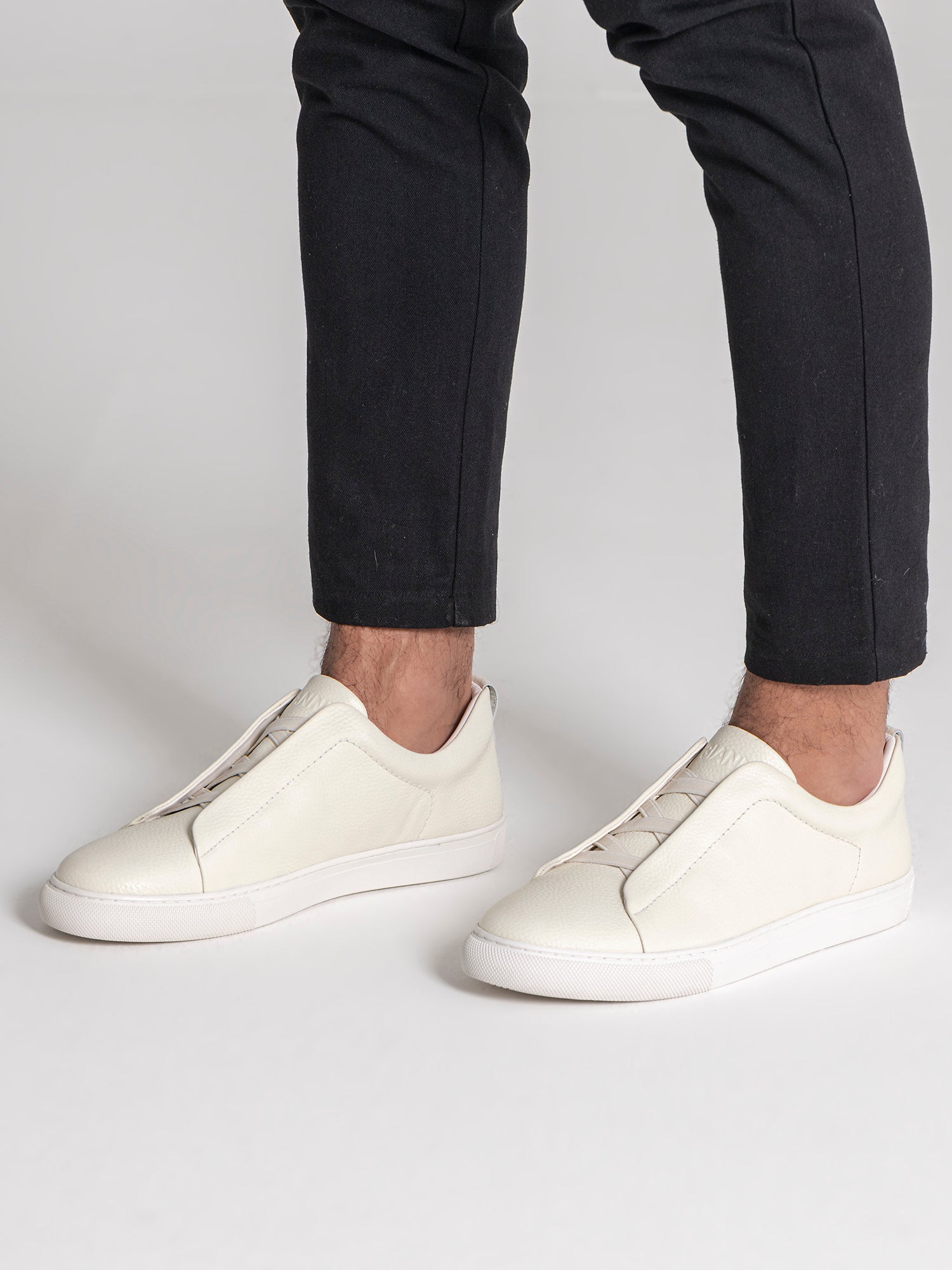 White Smart Premium Sneakers