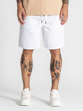 White GK Elastic Waist Shorts