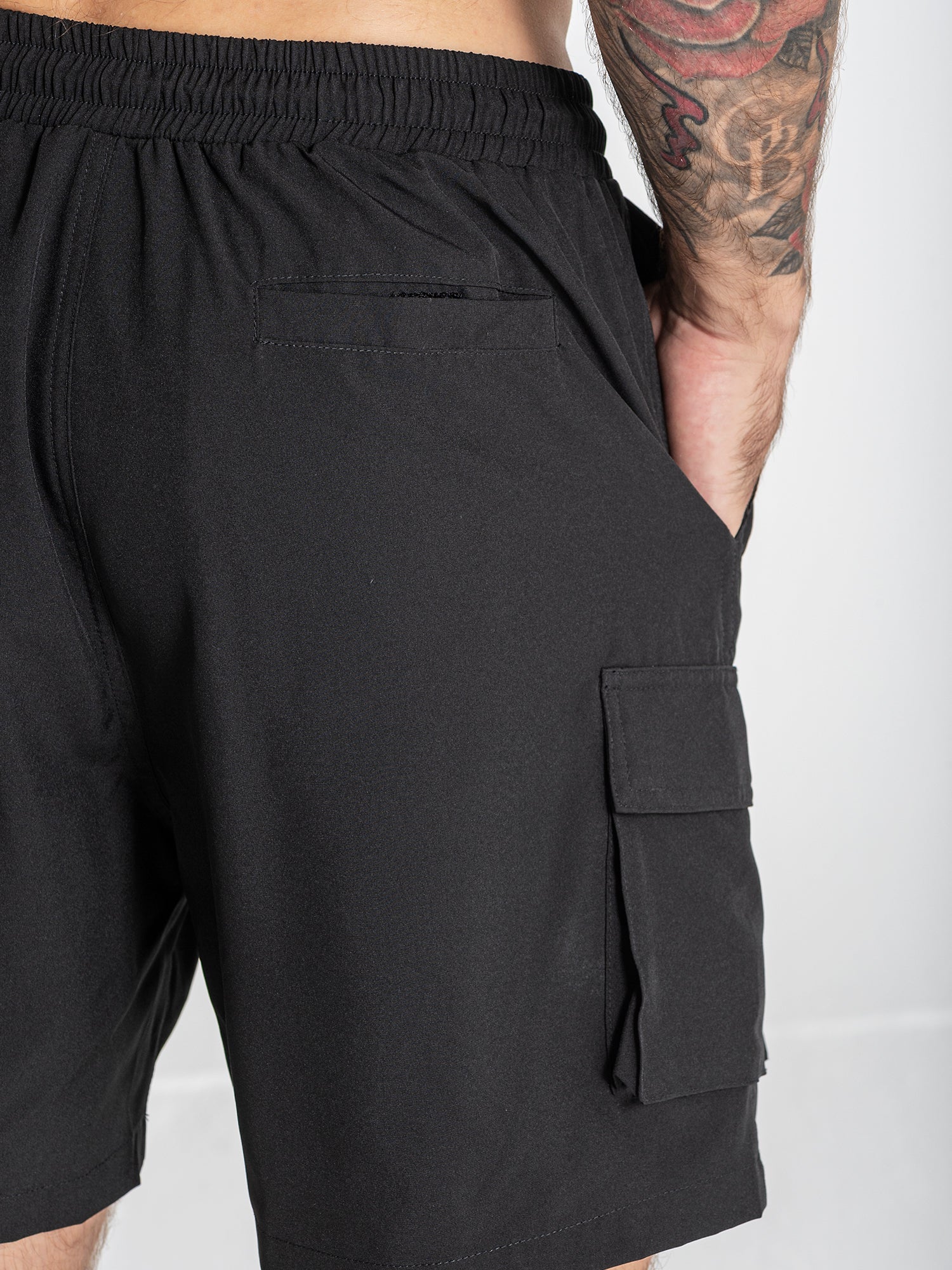 Black Cargo Swimshorts