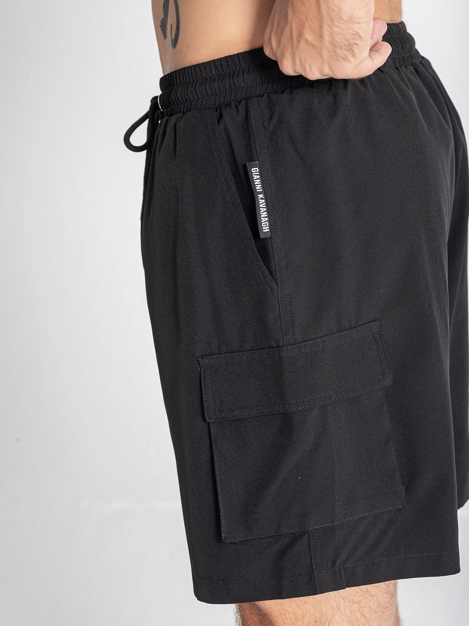 Black Cargo Swimshorts