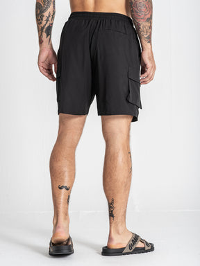 Black Cargo Swimshorts
