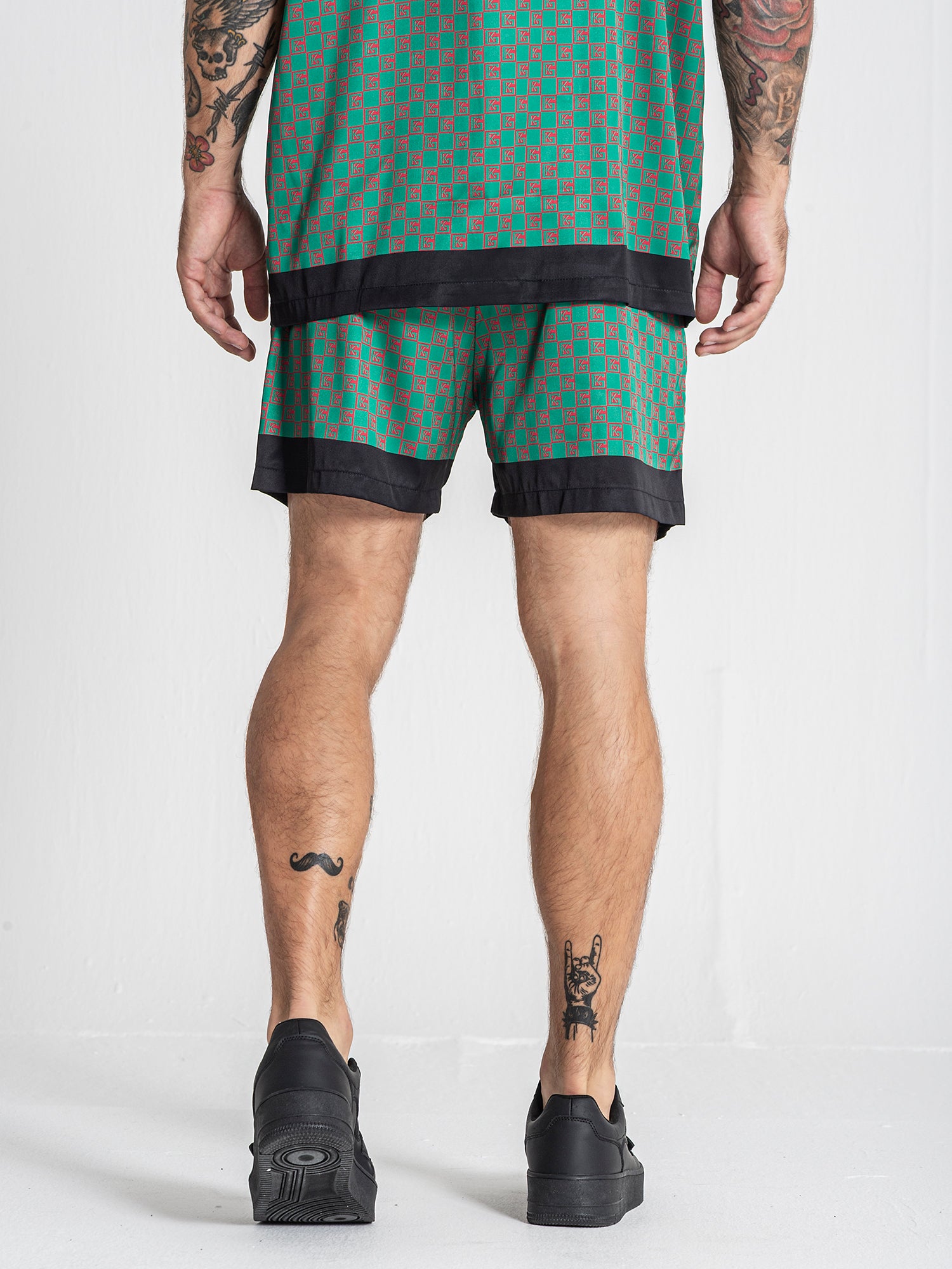 Green GK Mania Satin Shorts