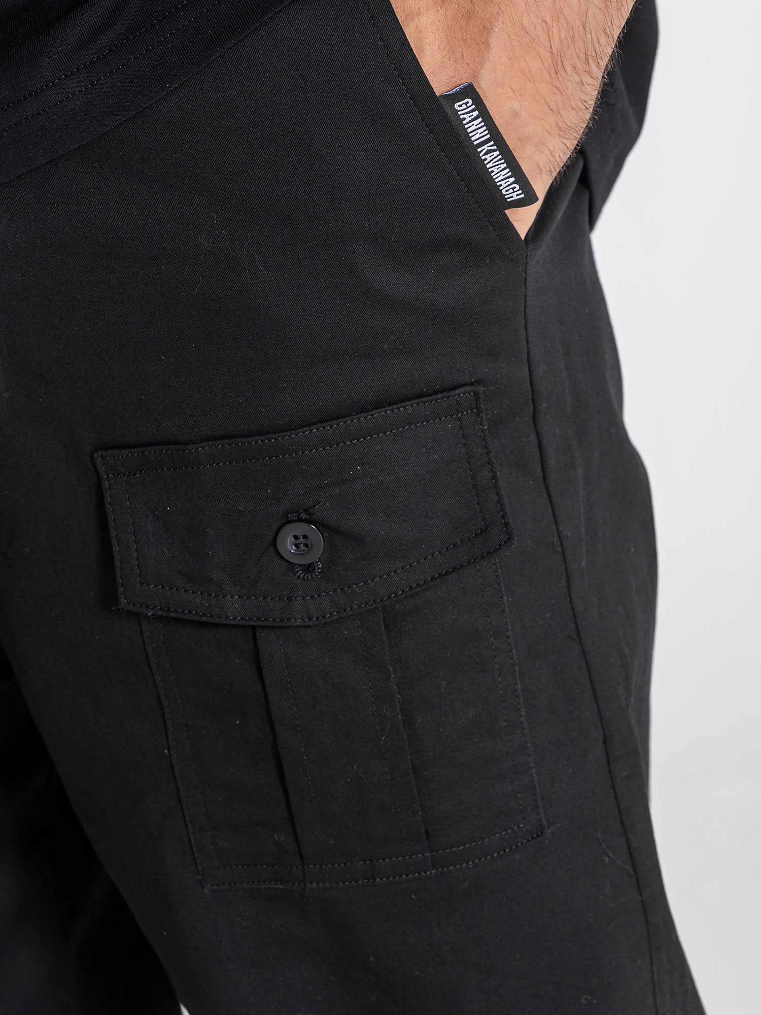 Black Cargo Chino Pants