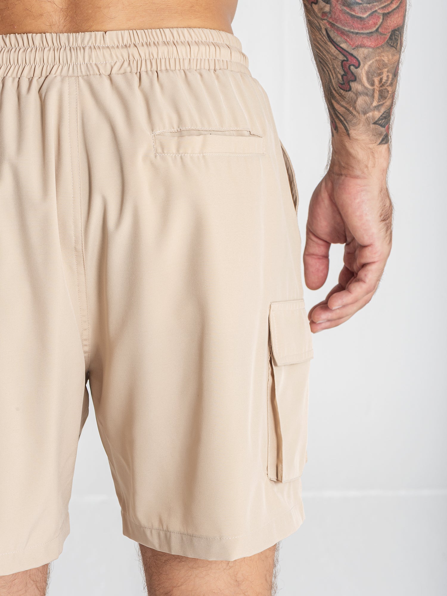 Beige Cargo Swimshorts