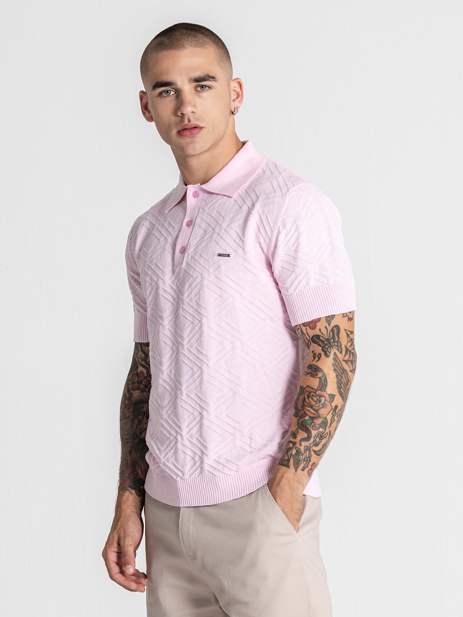 Light Pink Classy Knit Polo