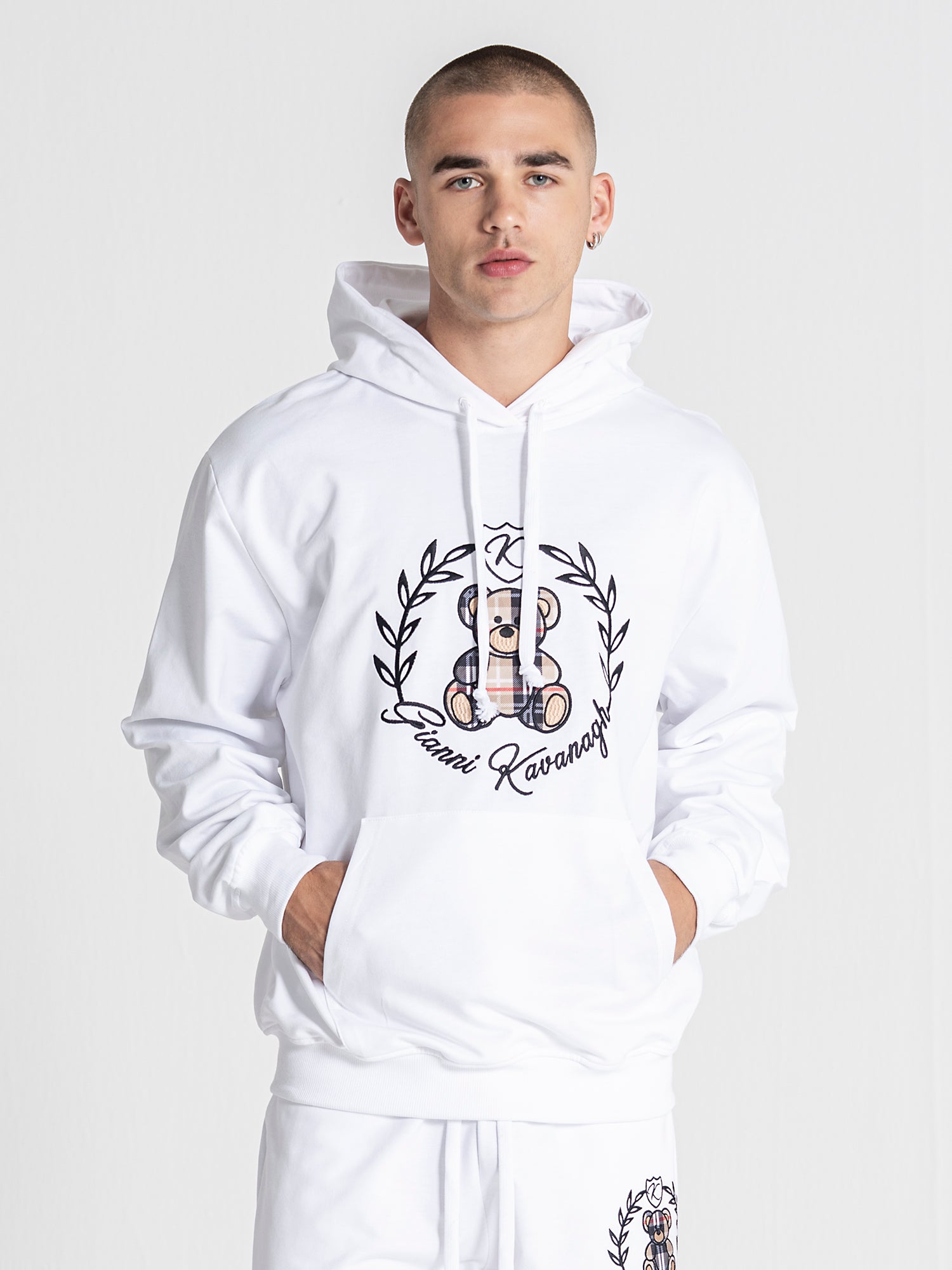 White Noble Bear Hoodie